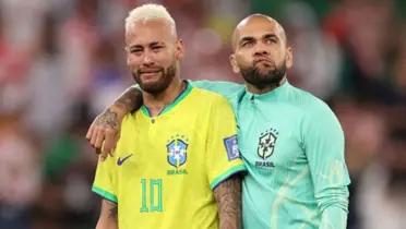 Dani Alves y Neymar en Qatar 2022