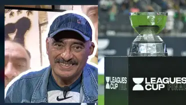 Don Beto y trofeo Leagues Cup |Foto: Caliente TV y Mexsport