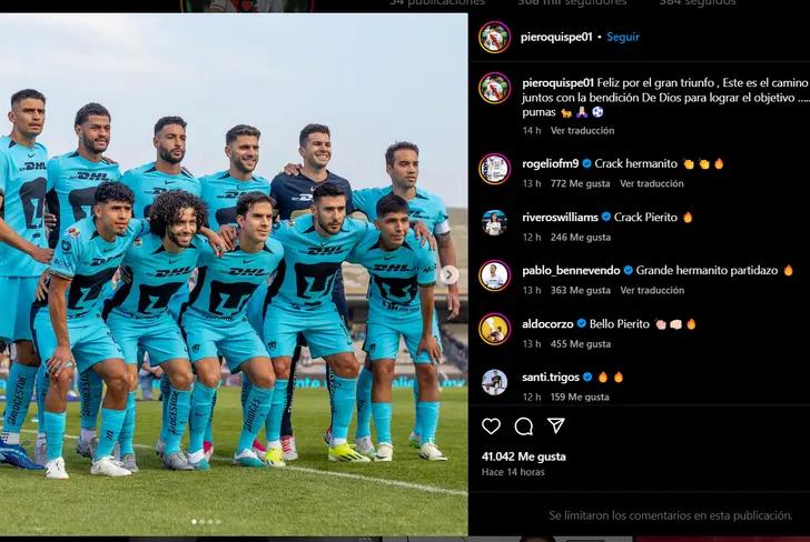 Quispe la rompió en la cancha y con su post en Redes Sociales