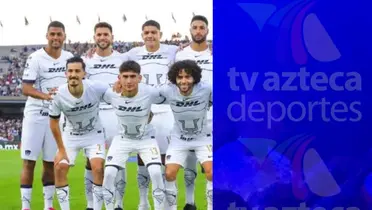 Foto oficial de Pumas y captura de video de TV Azteca