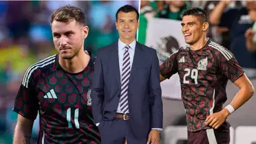 Guillermo Martínez, Santi Giménez y Jared Borgetti con la Selección Mexicana