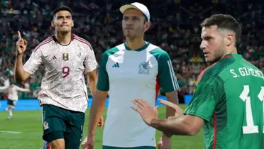 Guillermo Martínez, Santiago Giménez y Jaime Lozano con Selección Mexicana 