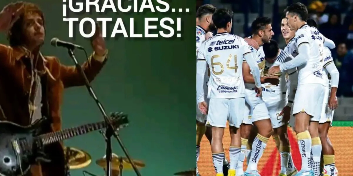 Gustavo Ceratti cantando y Jesús Molina con Pumas