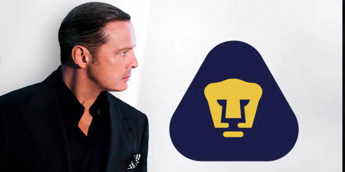 Luis Miguel con escudo de los Pumas