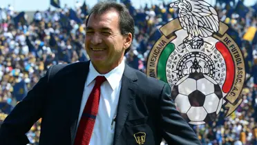 Mario Carrillo con Pumas y escudo de la Selección Mexicana