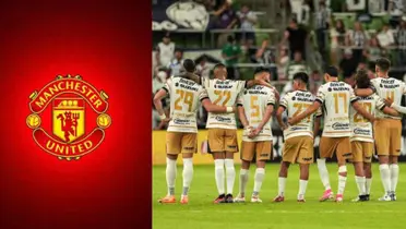 Pumas 2024 y escudo de Manchester United | Foto: X Pumas