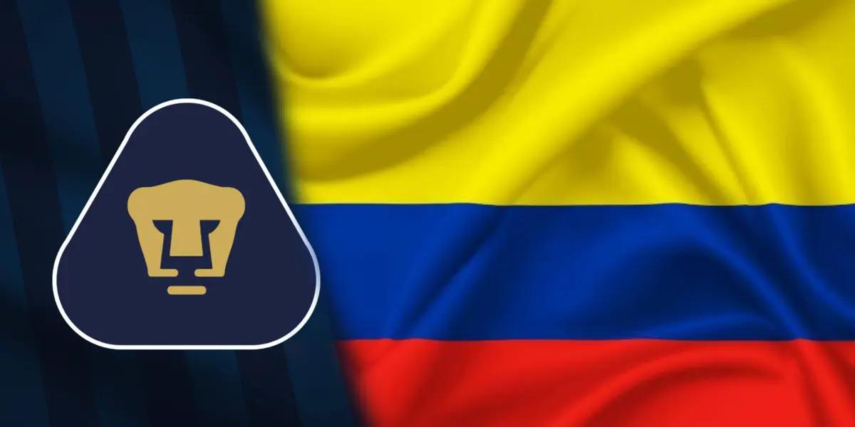 Pumas con bandera de Colombia