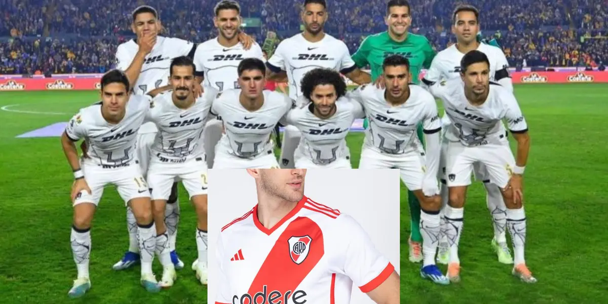 Pumas foto oficial con jugador de River Plate