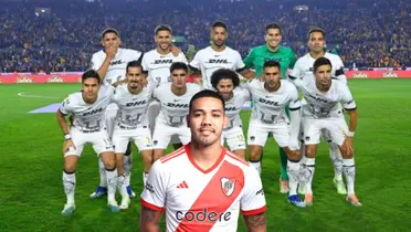 Pumas foto oficial con Pumas y David Martínez de River Plate