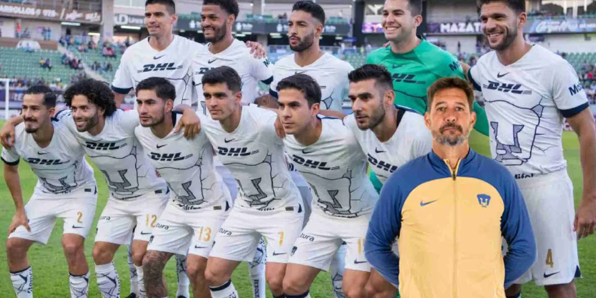 Pumas foto oficial en el Estadio El Encanta y Gustavo Lema 