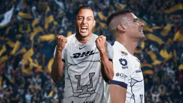 Rogelio Funes Mori y Guillermo Martínez con los Pumas