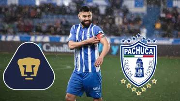 Rubén Duarte con Alavés escudo Pumas y Pachuca