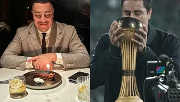 Juárez celebra su cumpleaños, a la derecha, besa copa Colombia (Fuente: AS)