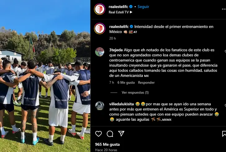 Real Estelí entrenando en Cantera<br>