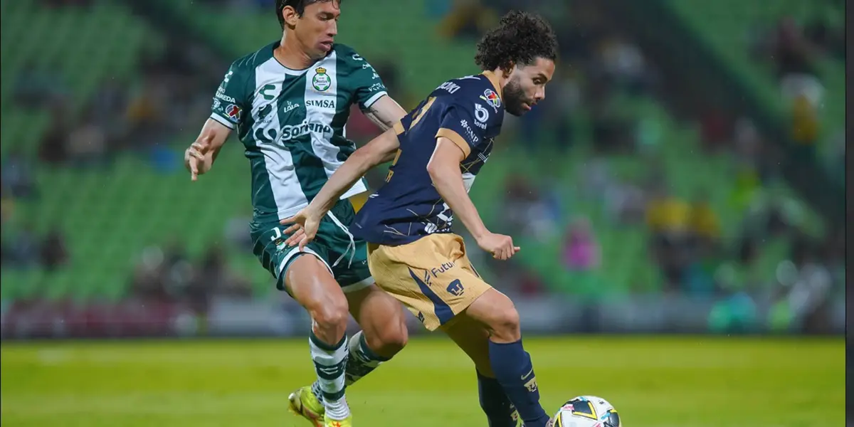 César Huerta con Pumas vs Santos Laguna 