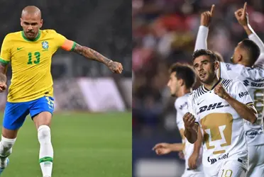 Dani Alves, actual jugador de Pumas, acudió a Qatar para representar a su selección y a la institución universitaria