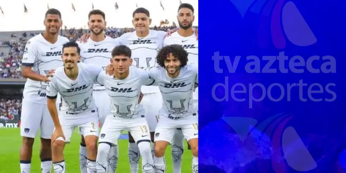 Foto oficial de Pumas y captura de video de TV Azteca