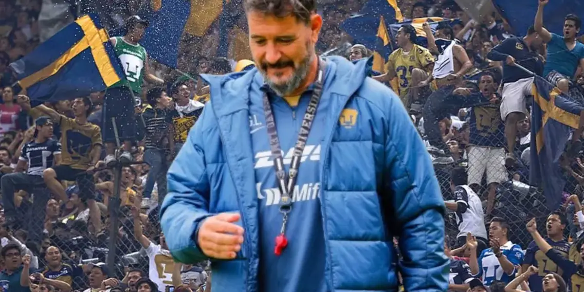 Gustavo Lema y afición de Pumas