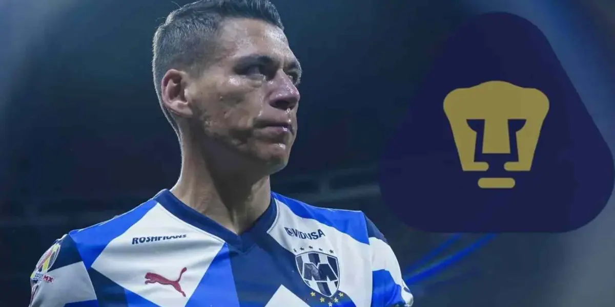 Héctor Moreno con Rayados con escudo de Pumas