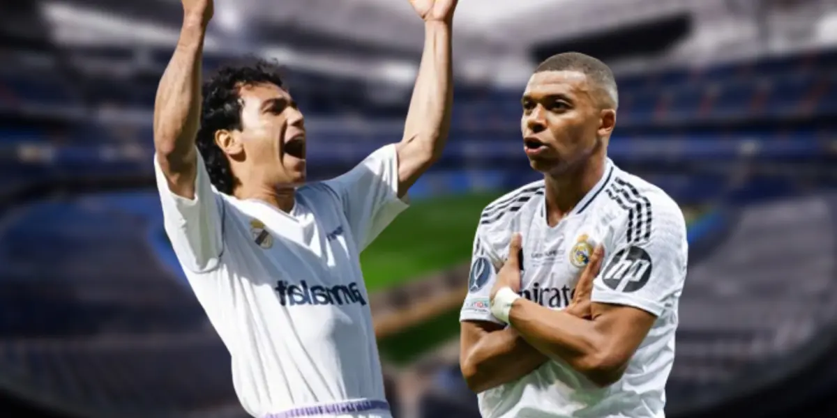 Hugo Sánchez y Kylian Mbappé / Foto: esmadrid / Real Madrid