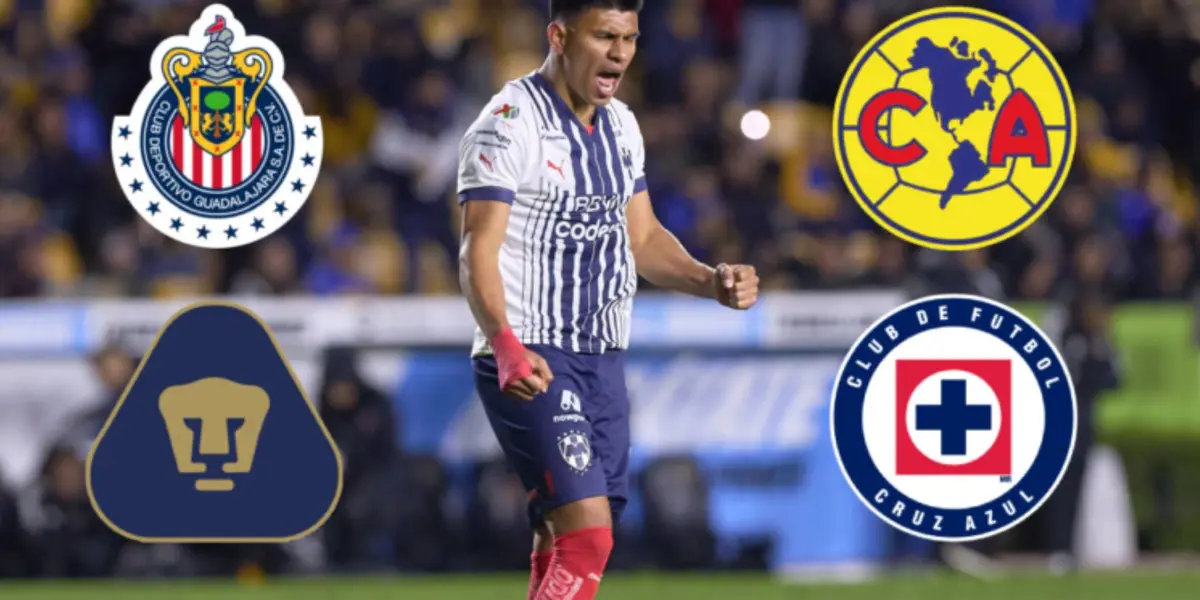 Jesús Gallardo con escudo de América, Cruz Azul, Pumas, y Chivas