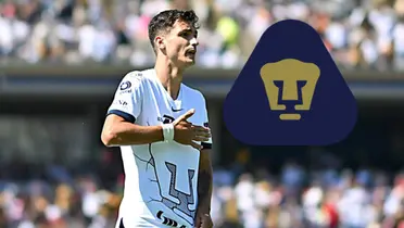 Juan Ignacio Dinenno y escudo de Pumas