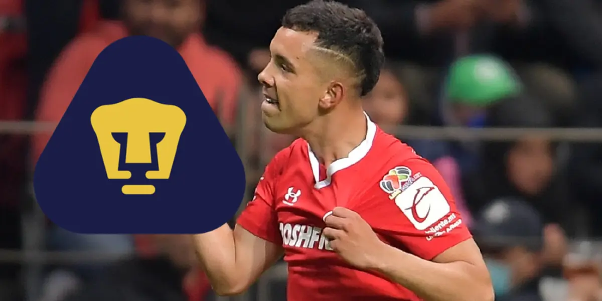 Leo Fernández con escudo de Pumas