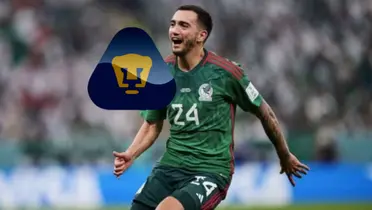 Luis Chávez festeja gol con el combinado de México (Fuente: Mexsports) 