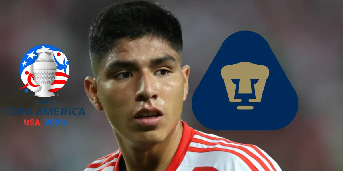 Piero Quispe y logo de la Copa América