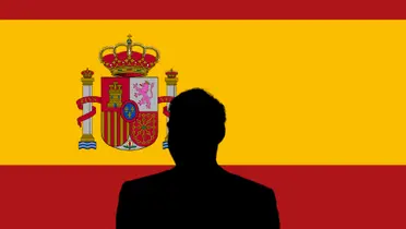 Silueta de Diego Alonso con bandera de España