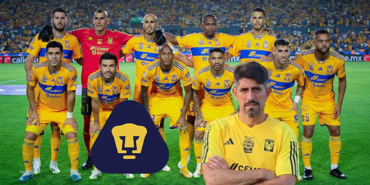 Tigres 2024 Velko Paunovic y escudo de Pumas